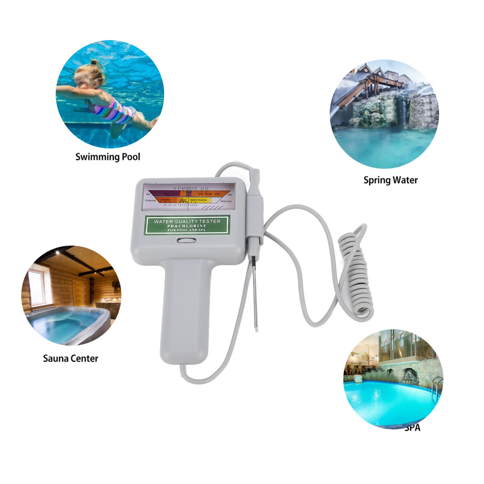 Water Testing Kit - 디지털 수영장 물 테스터 pH 염소